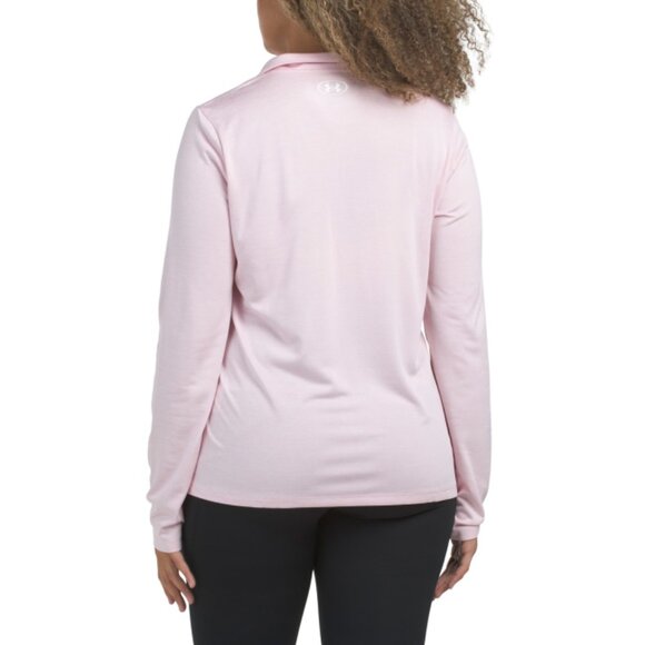 UNDER ARMOUR Prime Pink Tech Half Zip Twist Top - Picture 2 of 2